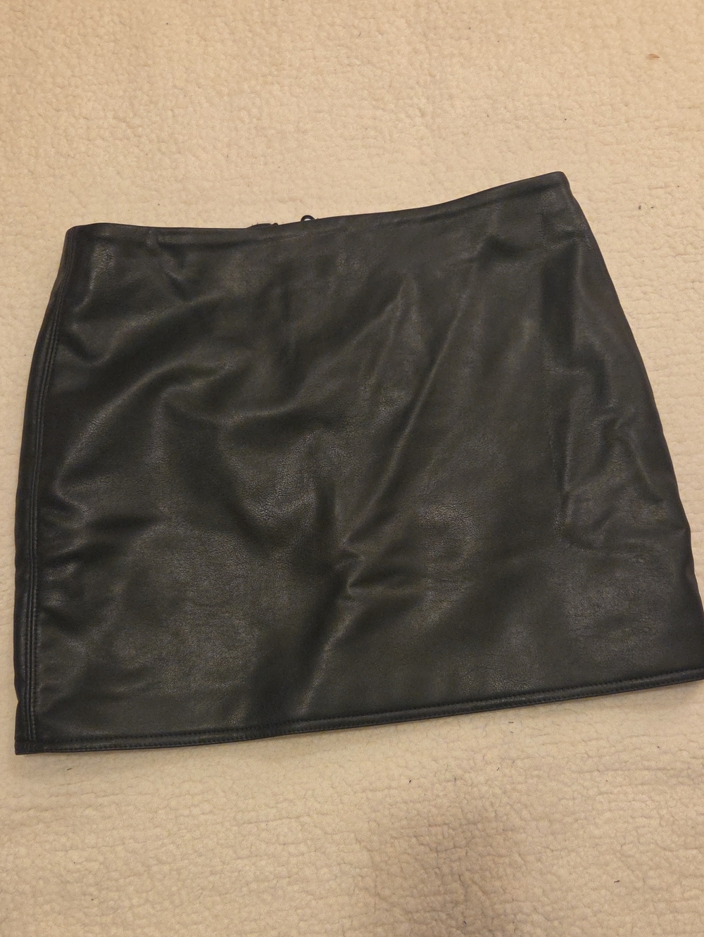 H&M Black Faux Leather Mini Skirt